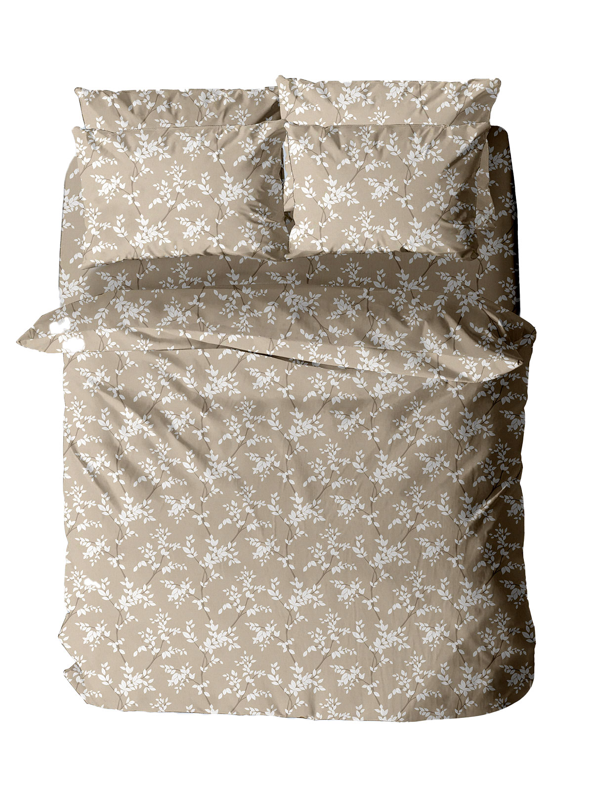 Παπλωματοθήκη Menta Εμπριμέ 480 Beige Υπέρδιπλη (230x250)