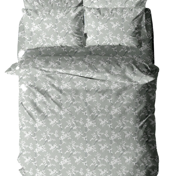 Παπλωματοθήκη Menta Εμπριμέ 480 Grey Υπέρδιπλη (230x250)