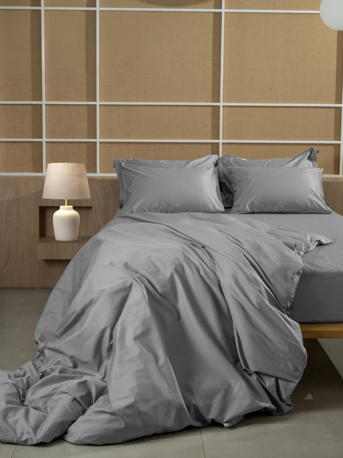 Μαξιλαροθήκες Βαμβακοσατέν Omnia Oxford Grey 50x70 - Image 4