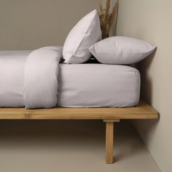 Σετ Σεντόνια Cotton Feelings 106 Light Grey Διπλό με λάστιχο (150x205+30)