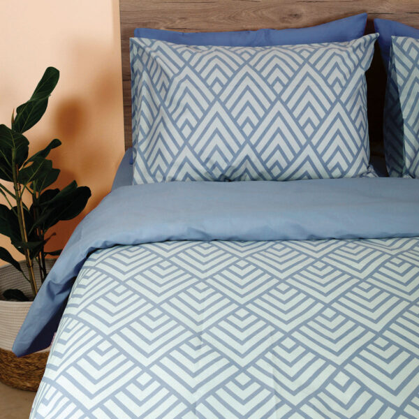 Σετ Σεντόνια Cotton Feelings 2036 Blue Διπλό (200x270)