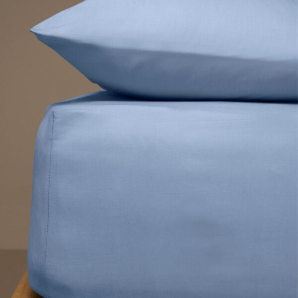 Κατωσέντονο Menta με λάστιχο 16 Light Blue Ημίδιπλο (120x200+25)