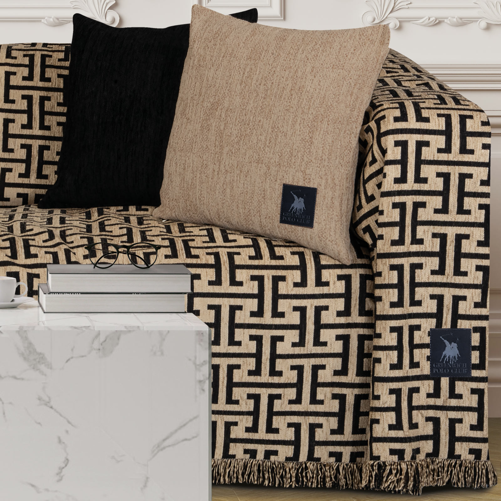 GREENWICH POLO CLUB ΡΙΧΤΑΡΙ 180Χ250 ESSENTIAL 3932 BEIGE, BLACK - Image 2