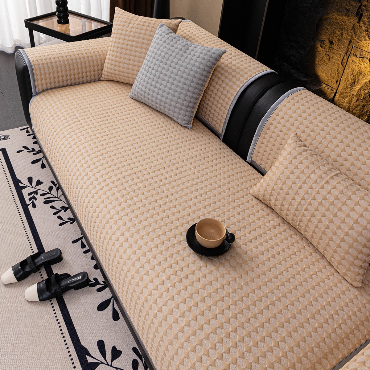 ΑΝΩΣΤΡΩΜΑ ΚΑΝΑΠΕ SOLEIL BEIGE (90X210) - Image 3