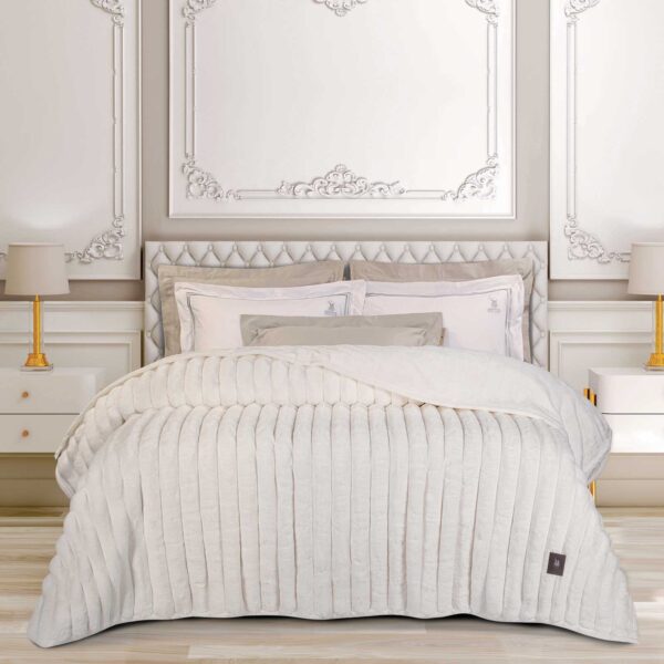 GREENWICH POLO CLUB ΚΟΥΒΕΡΤΑ FAUX FUR ΥΠΕΡΔΙΠΛΗ PREMIUM 3477 WHITE