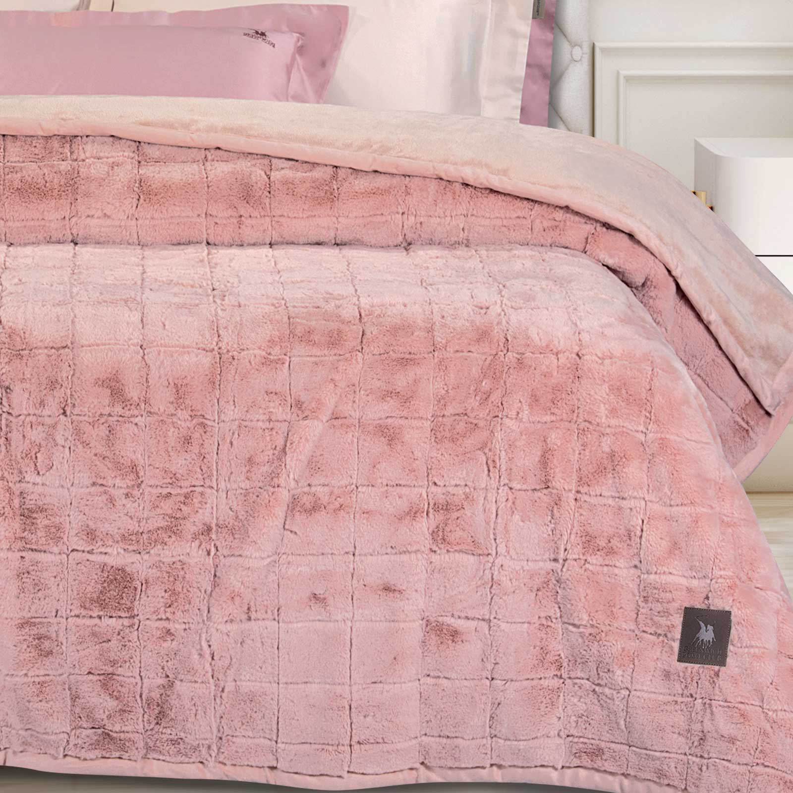 GREENWICH POLO CLUB ΚΟΥΒΕΡΤΑ FAUX FUR ΥΠΕΡΔΙΠΛΗ PREMIUM 3499 SALMON - Image 2