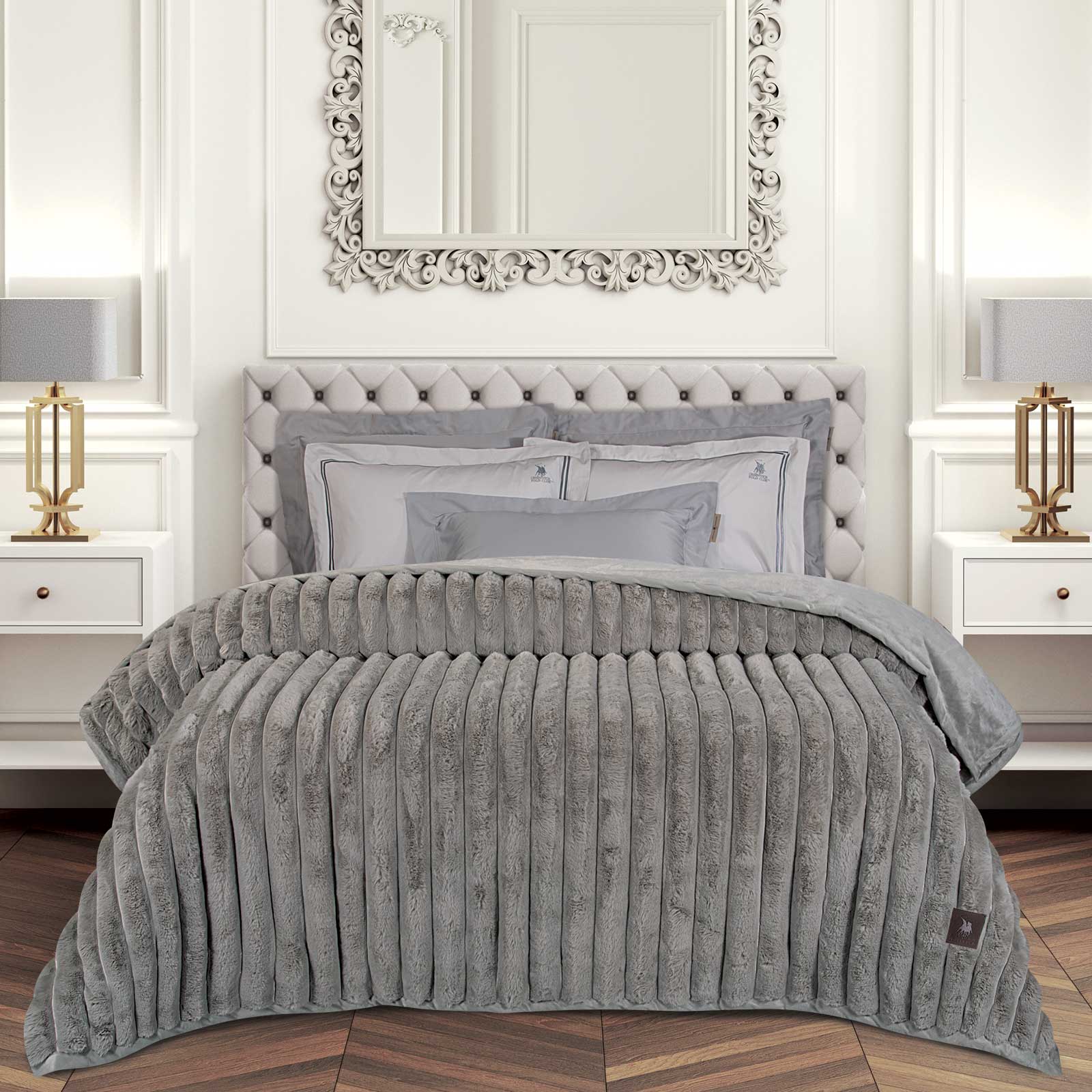 GREENWICH POLO CLUB ΚΟΥΒΕΡΤΑ FAUX FUR ΥΠΕΡΔΙΠΛΗ PREMIUM 3831 TAUPE