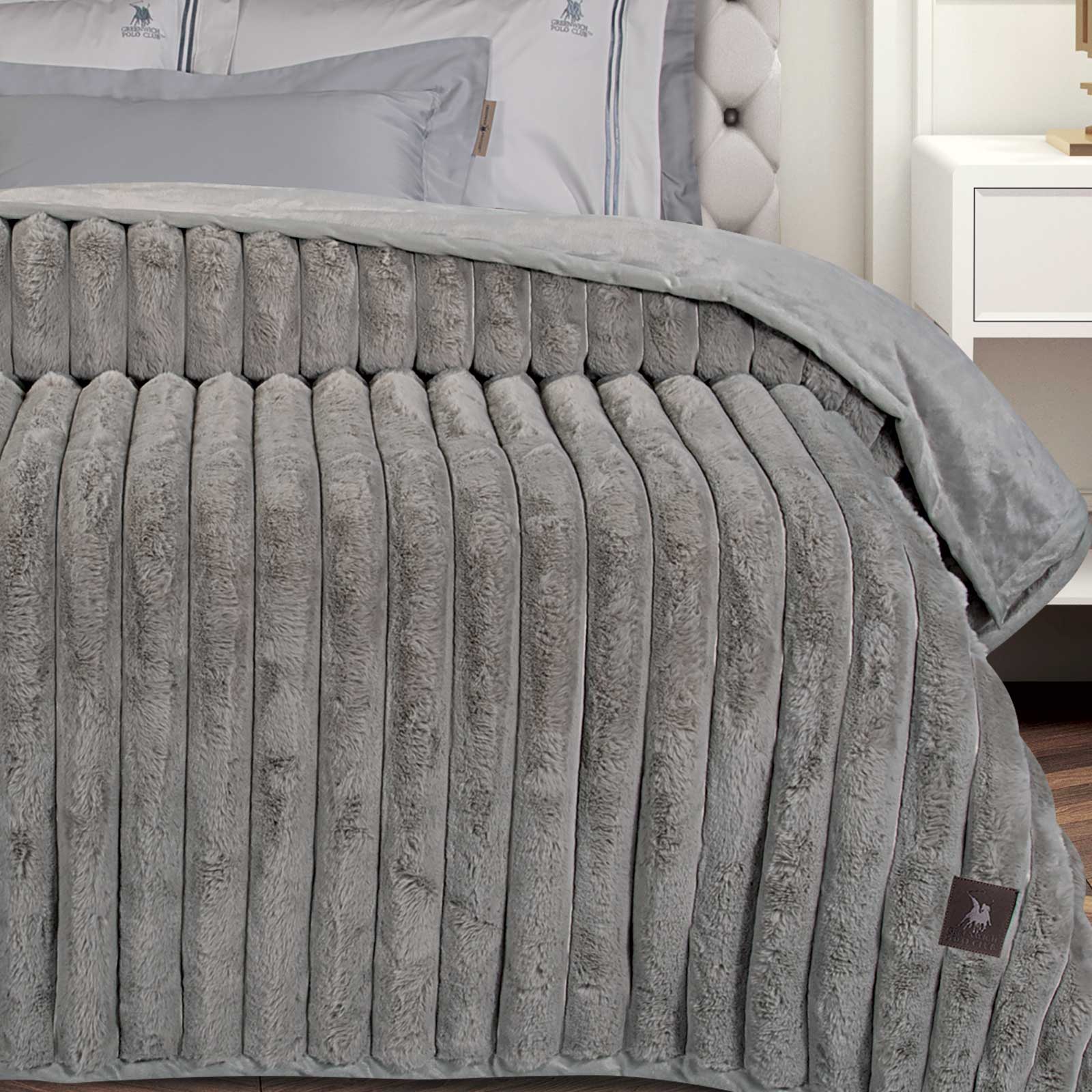 GREENWICH POLO CLUB ΚΟΥΒΕΡΤΑ FAUX FUR ΥΠΕΡΔΙΠΛΗ PREMIUM 3831 TAUPE - Image 2