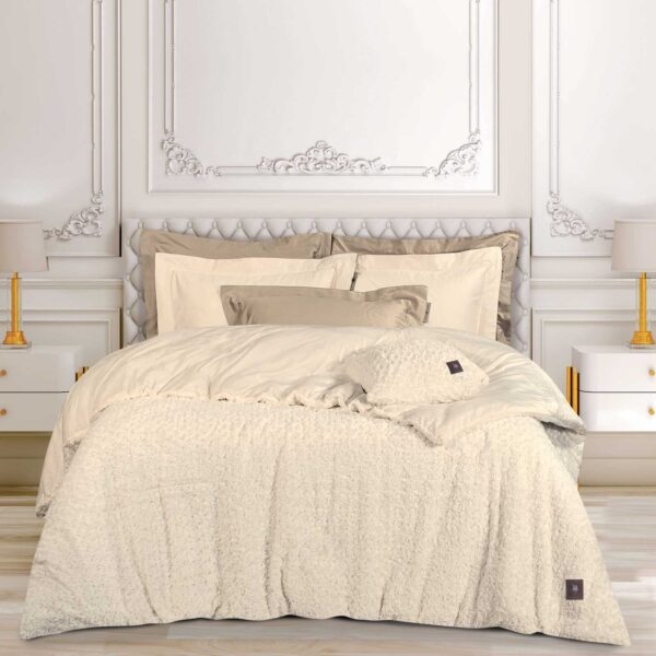 GREENWICH POLO CLUB ΚΟΥΒΕΡΤΟΠΑΠΛΩΜΑ RABBIT FAUX FUR KING ESSENTIAL 3960 ECRU
