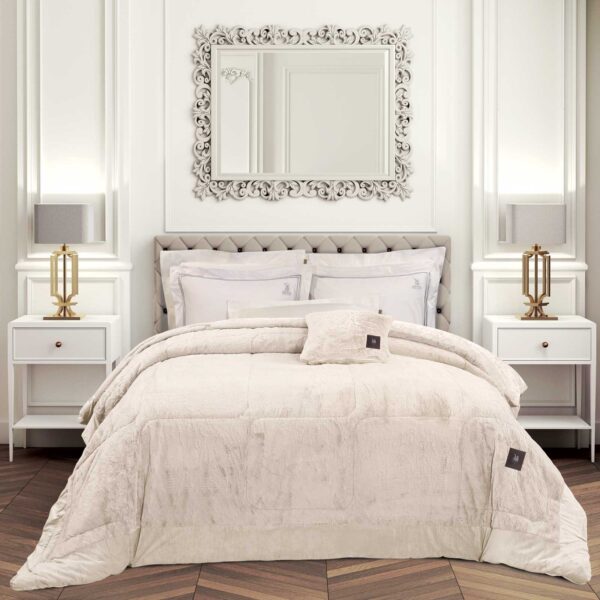 GREENWICH POLO CLUB ΚΟΥΒΕΡΤΟΠΑΠΛΩΜΑ RABBIT FAUX FUR KING PREMIUM 3962 IVORY
