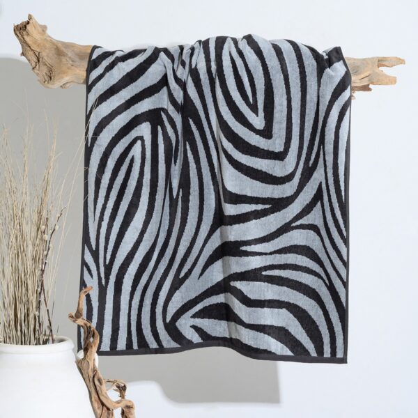 ΠΕΤΣΕΤΑ ΘΑΛΑΣΣΗΣ ZEBRA DARK GREY (86Χ160)
