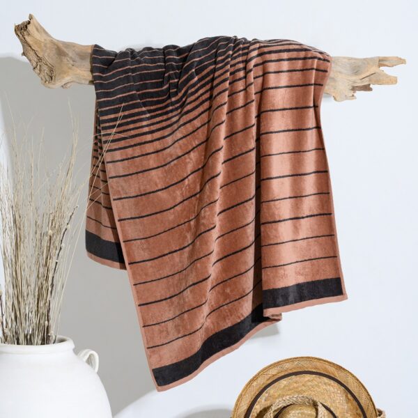 ΠΕΤΣΕΤΑ ΘΑΛΑΣΣΗΣ STRIPES BROWN (86Χ160)
