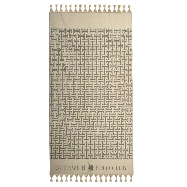 GREENWICH POLO CLUB PAREO FOUTA 90Χ170 4057 BEIGE, BLACK