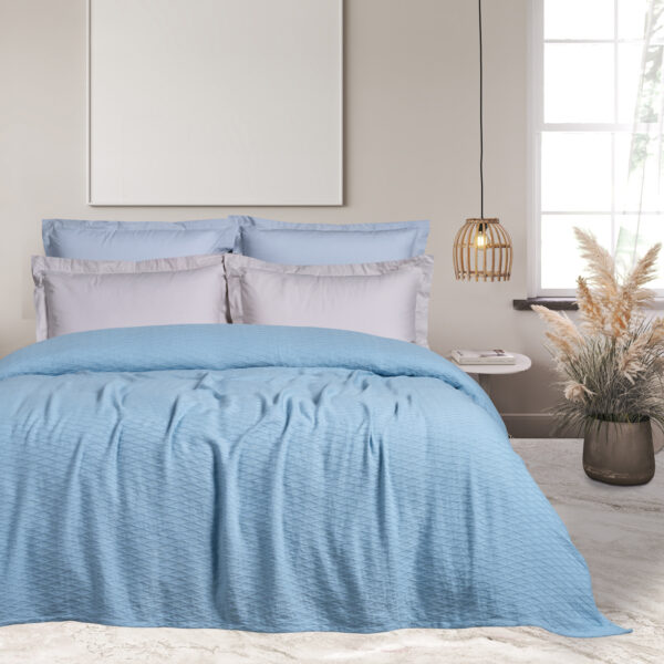 DAS HOME ΚΟΥΒΕΡΤΑ ΠΙΚΕ 220X240 0489 ΜΠΛΕ