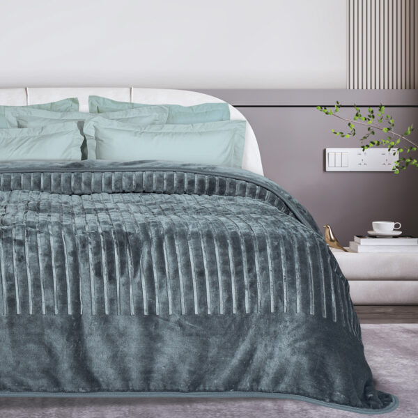 DAS HOME ΚΟΥΒΕΡΤΑ VELOUR ΥΠΕΡΔΙΠΛΗ 1349 DARK GREY