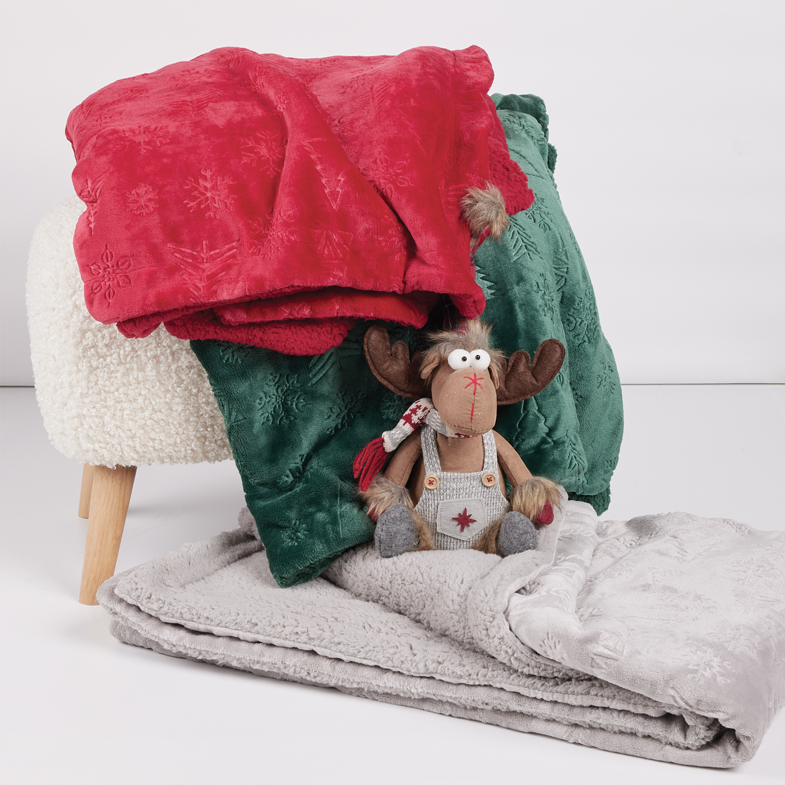 DAS HOME ΚΟΥΒΕΡΤΑ FLEECE 130Χ170 CHRISTMAS 1373 GREY - Image 3
