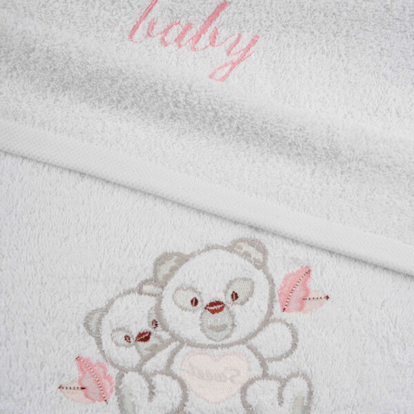 Σετ πετσέτες κεντητές Panda 02 White/Pink