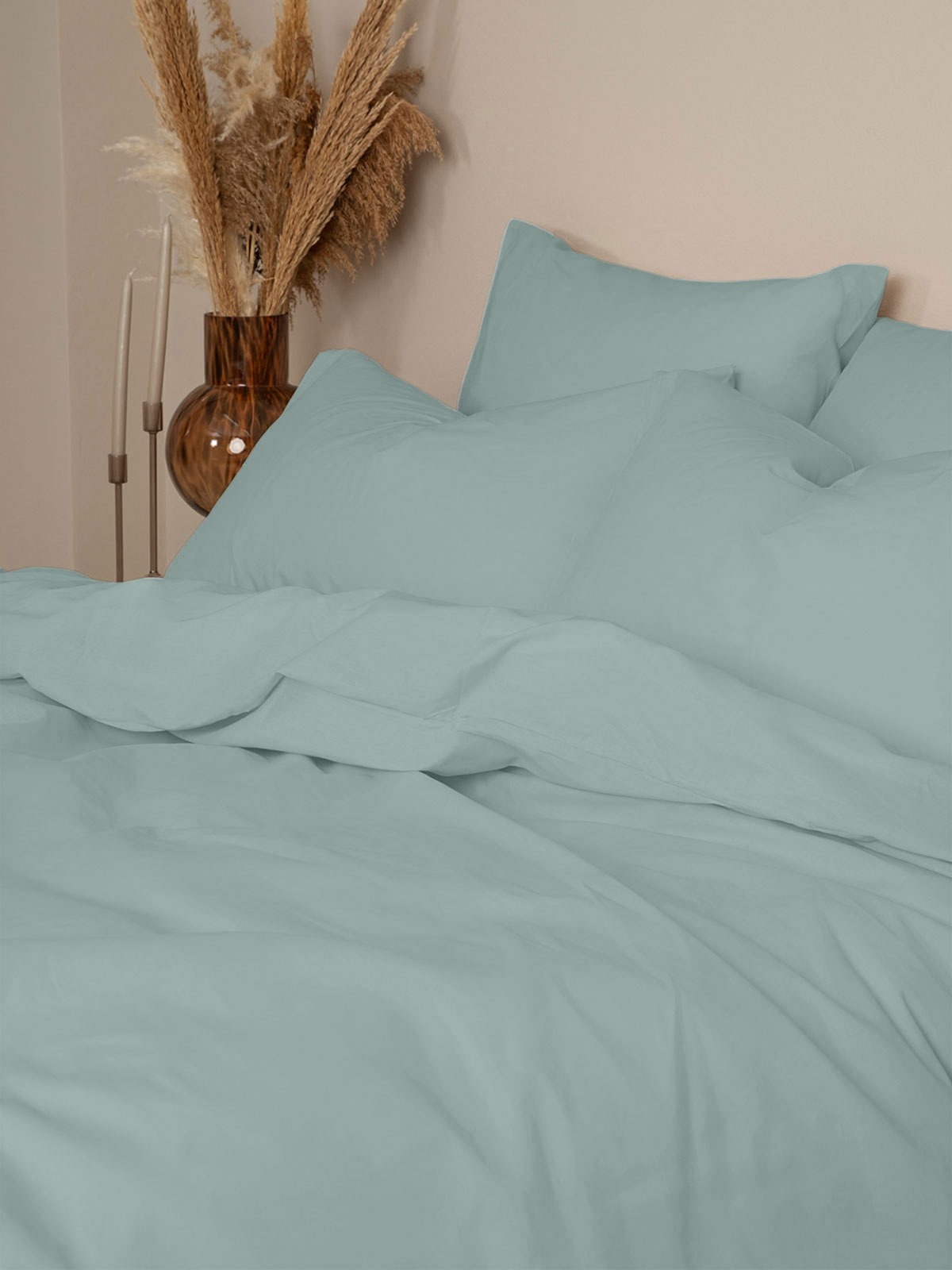 Σετ Σεντόνια Cotton Feelings 114 Light Aqua Διπλό με λάστιχο (150x205+30) - Image 3