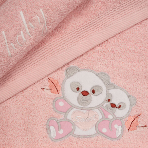 Σετ πετσέτες κεντητές Panda 02 Pink/Pink