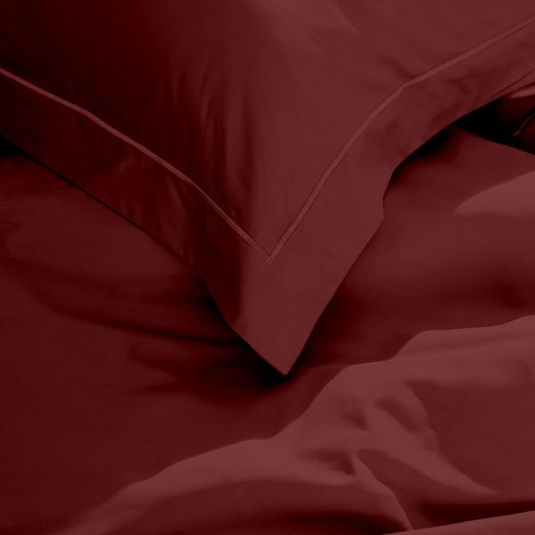 Μαξιλαροθήκες Βαμβακοσατέν Omnia Oxford Bordeaux 50x70
