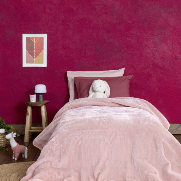 Κουβέρτα Βελουτέ Μονή 160x220 Coperta - Pink