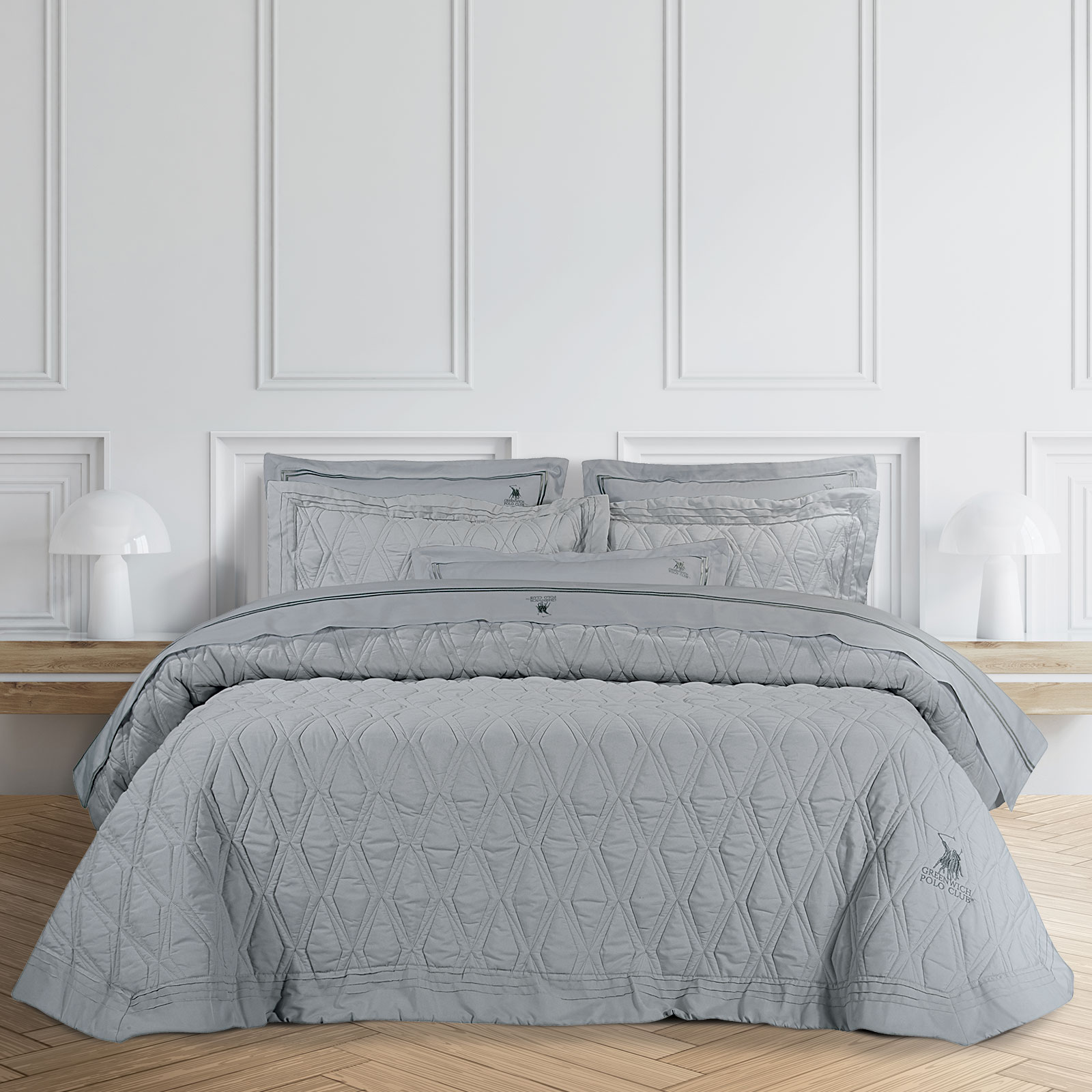 GREENWICH POLO CLUB ΚΟΥΒΕΡΛΙ ΥΠΕΡΔΙΠΛΟ ΣΕΤ 2160 GREY