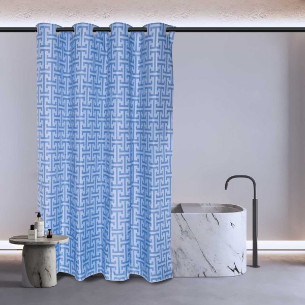 GREENWICH POLO CLUB ΚΟΥΡΤΙΝΑ ΜΠΑΝΙΟΥ 200Χ180 ESSENTIAL 3119 DUSTY BLUE