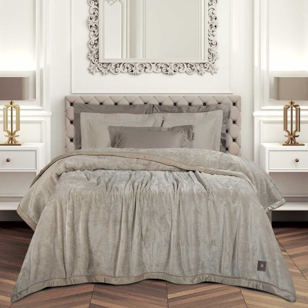 GREENWICH POLO CLUB ΚΟΥΒΕΡΤΑ VELOUR KING ESSENTIAL 3972 TAUPE