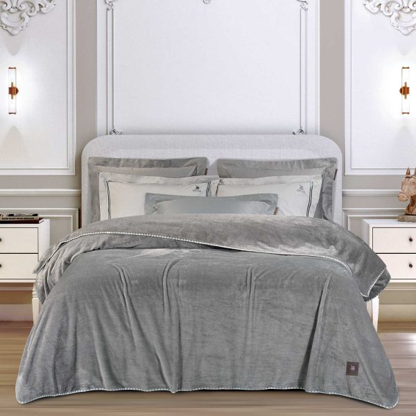 GREENWICH POLO CLUB ΚΟΥΒΕΡΤΑ FLEECE 220X240 ESSENTIAL 4439 GREY