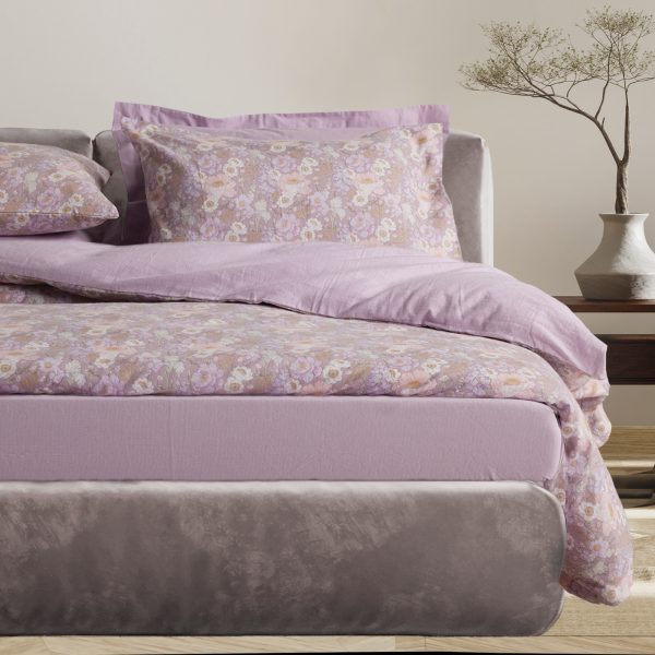 DAS HOME ΣΕΤ ΠΑΠΛΩΜΑΤΟΘΗΚΗ ΜΟΝΗ HAPPY FLANNEL 9682 GREY, LILAC