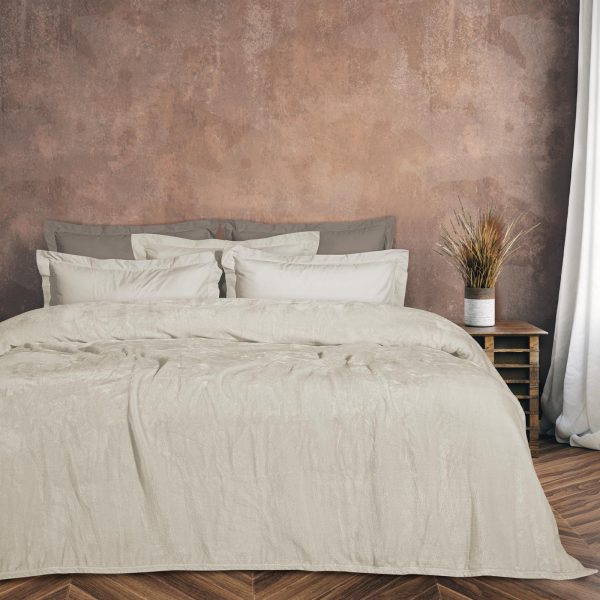DAS HOME ΚΟΥΒΕΡΤΑ VELOUR ΥΠΕΡΔΙΠΛΗ 1341 IVORY