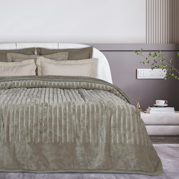 DAS HOME ΚΟΥΒΕΡΤΑ VELOUR ΥΠΕΡΔΙΠΛΗ 1350 TAUPE