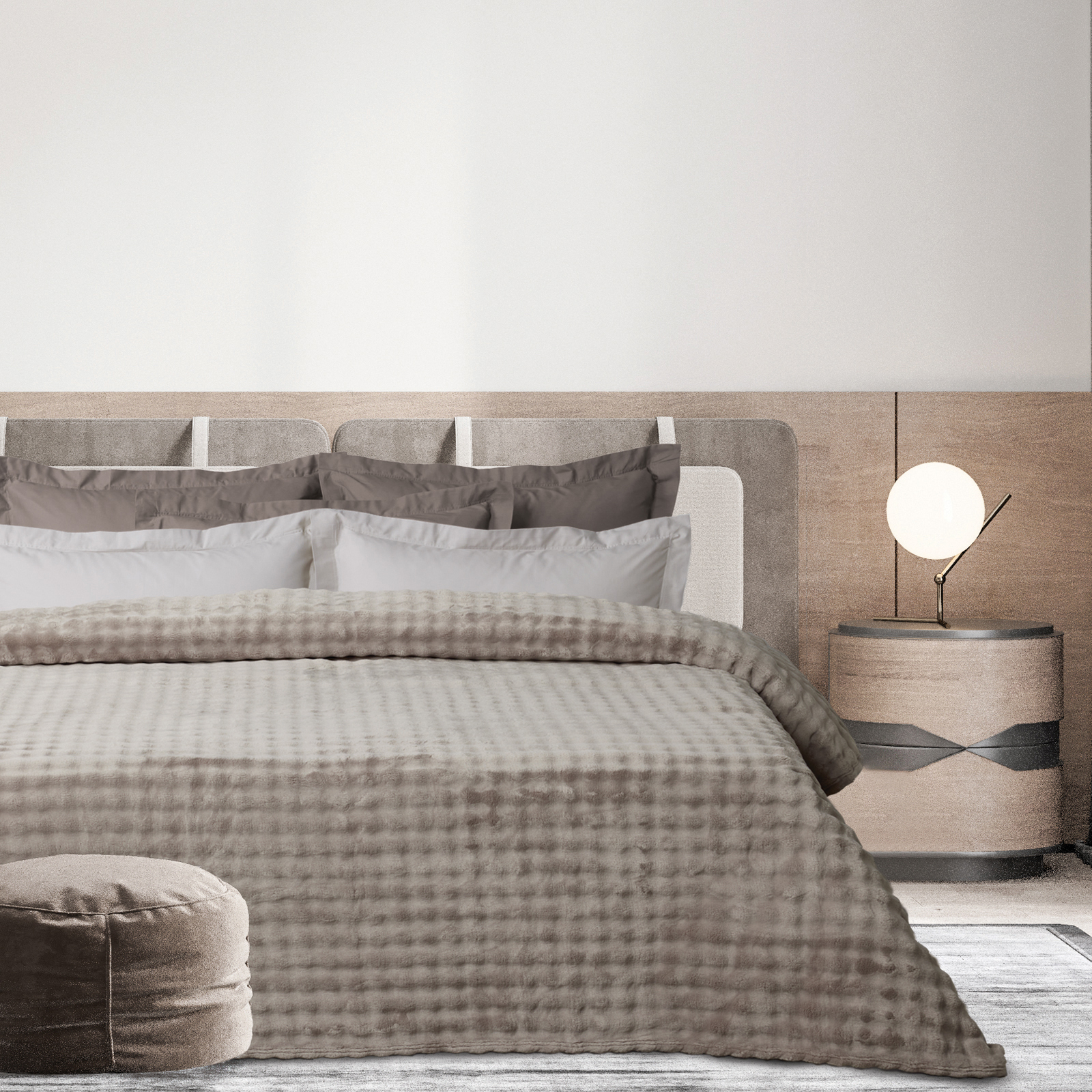 DAS HOME ΚΟΥΒΕΡΤΑ BUBBLE FLEECE 220Χ240 1370 TAUPE