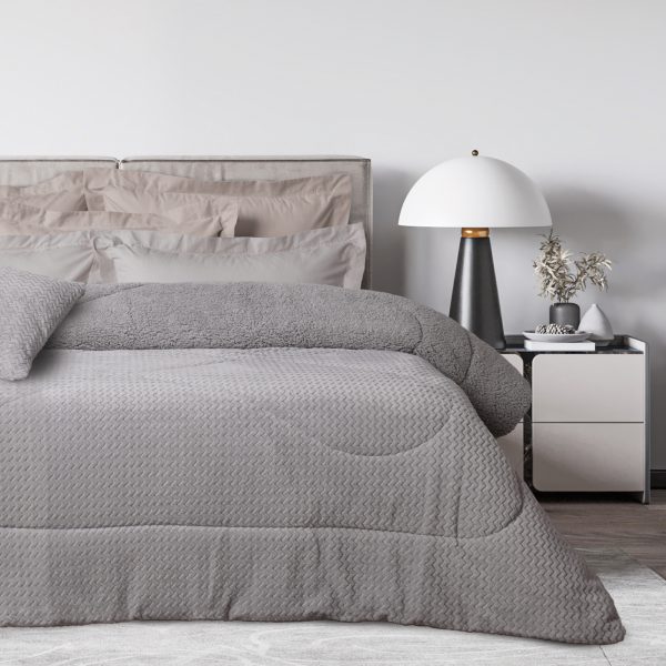 DAS HOME ΚΟΥΒΕΡΤΟΠΑΠΛΩΜΑ SHERPA ΜΟΝΟ 1368 GREY