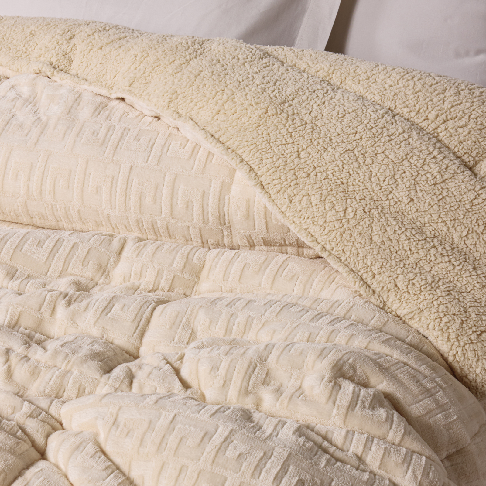 DAS HOME ΚΟΥΒΕΡΤΟΠΑΠΛΩΜΑ SHERPA ΜΟΝΟ 1394 BEIGE - Image 2