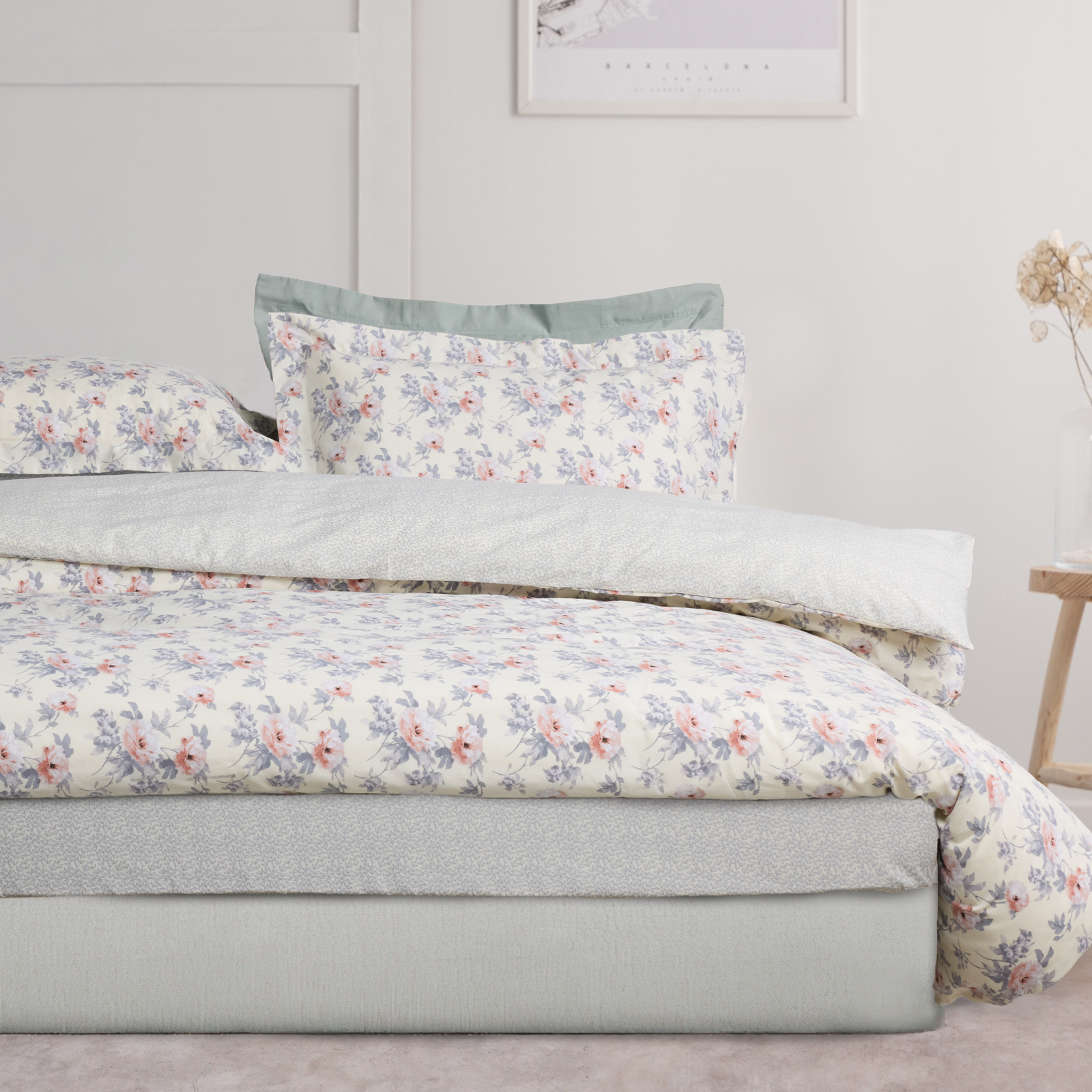 DAS HOME ΣΕΤ ΣΕΝΤΟΝΙΑ ΥΠΕΡΔΙΠΛΑ ΜΕ ΛΑΣΤΙΧΟ CASUAL 5442 GREY, IVORY