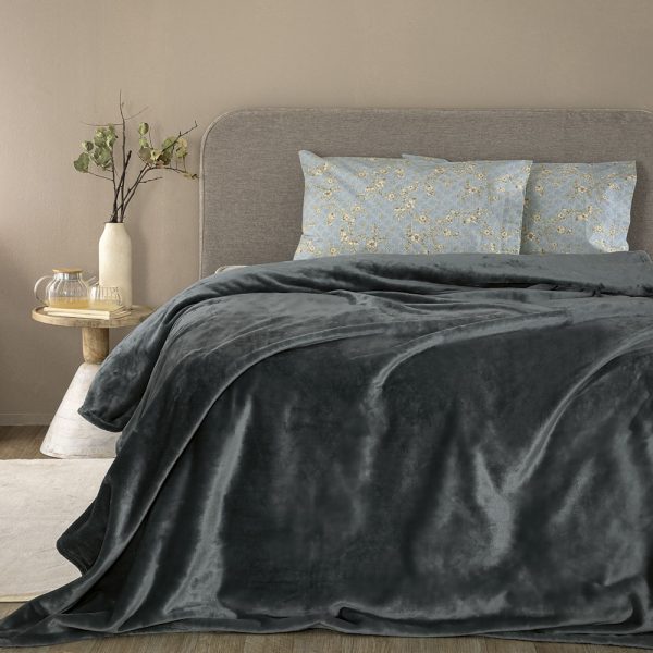 Κουβέρτα Fleece 220x240 LUCY COAL