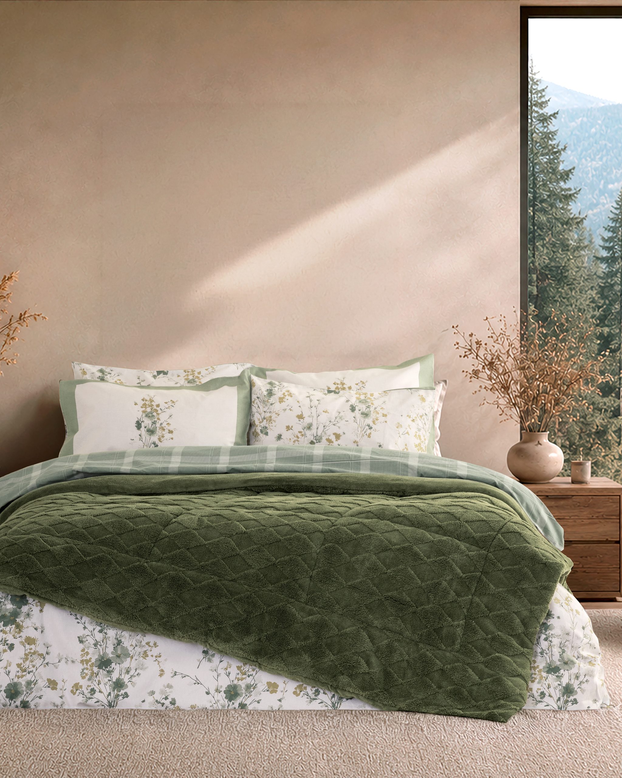 Κουβέρτα/Πάπλωμα Ημίδιπλο 180x240 - Snug Dark Green