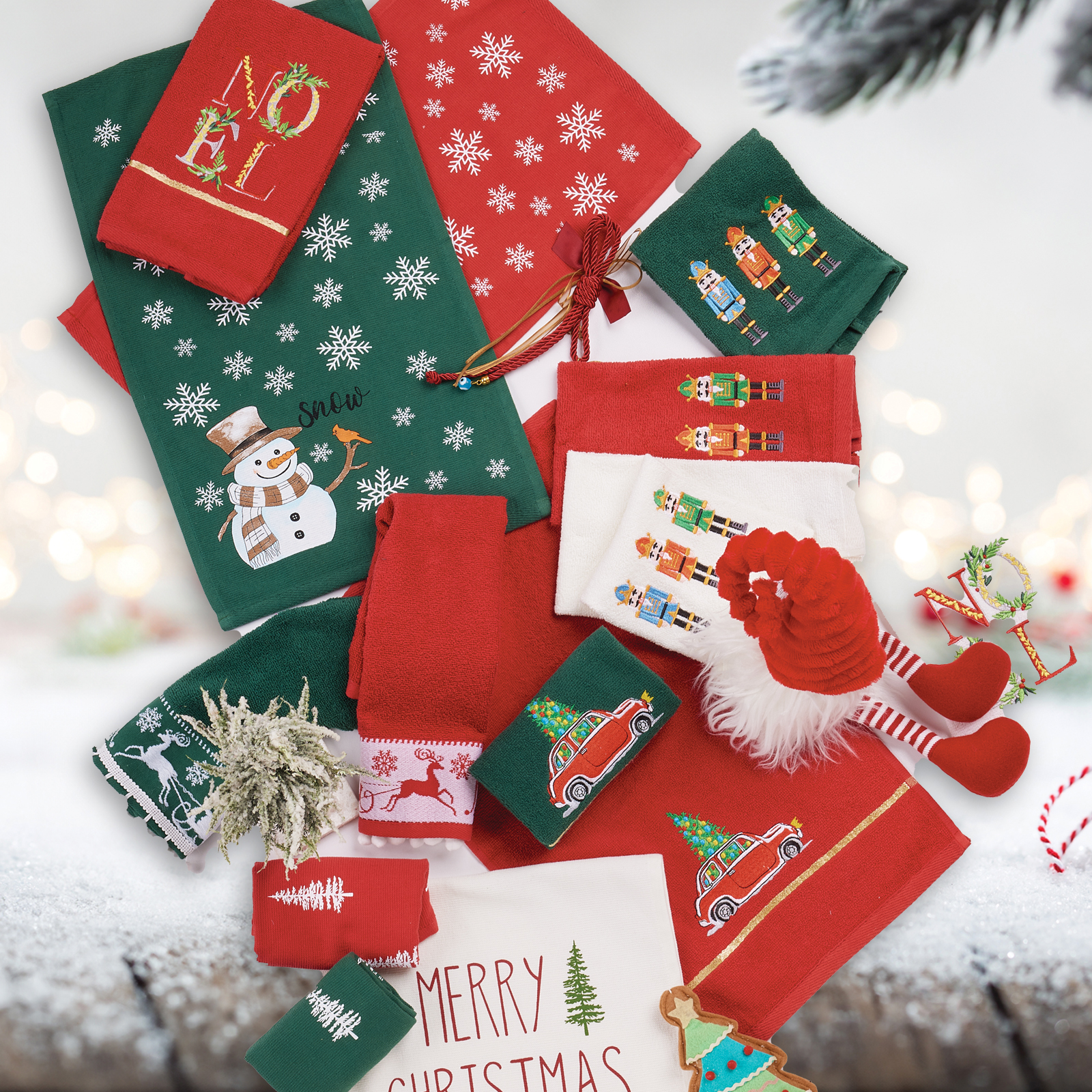 DAS HOME CHRISTMAS ΠΟΤΗΡΟΠΑΝΑ ΣΕΤ 2ΤΜΧ 30X50 0811 GREEN, WHITE - Image 2