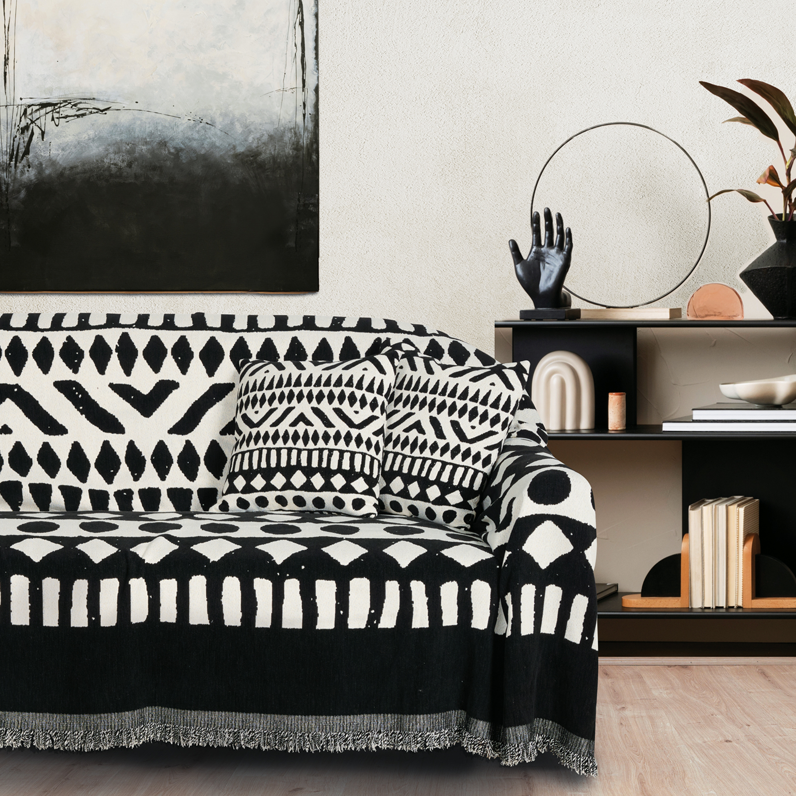 DAS HOME ΜΑΞΙΛΑΡΙ ΦΙΓΟΥΡΑΣ 40Χ40 0277 BLACK, CREAM - Image 2